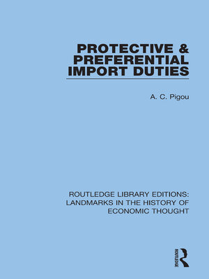 cover image of Protective and Preferential Import Duties
